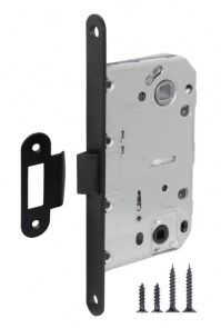 Mortise lock Fuaro PLASTIC P96WC-50 BL-24 black
